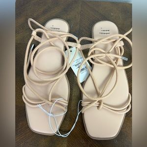 New a new day strapped tan sandals size 9